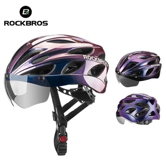 Rockbros 公路 單車頭盔 連磁吸風鏡 4色選擇