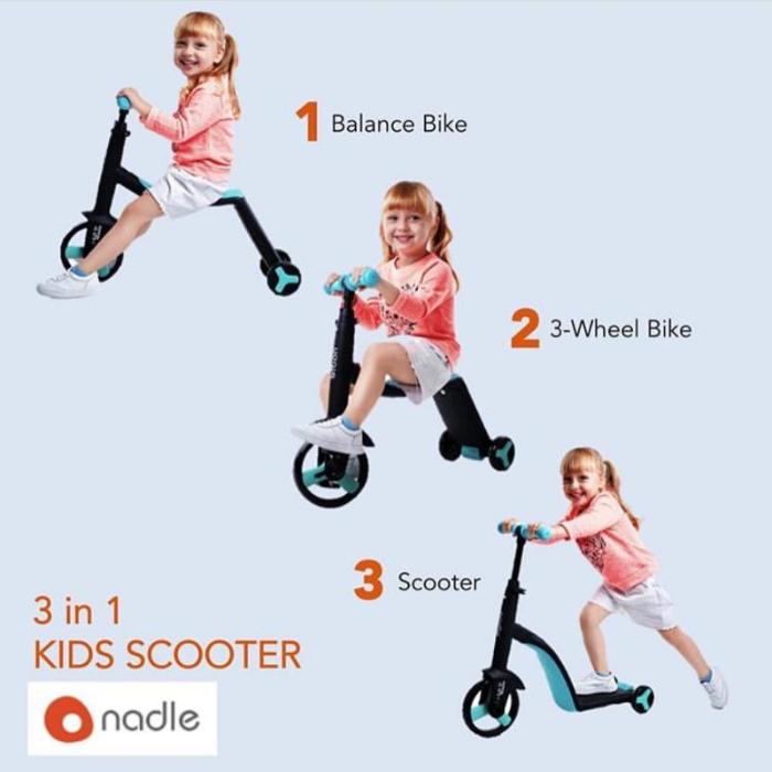 Nadle 3-in-1 Kids Scooter Tricycle Balance Bike