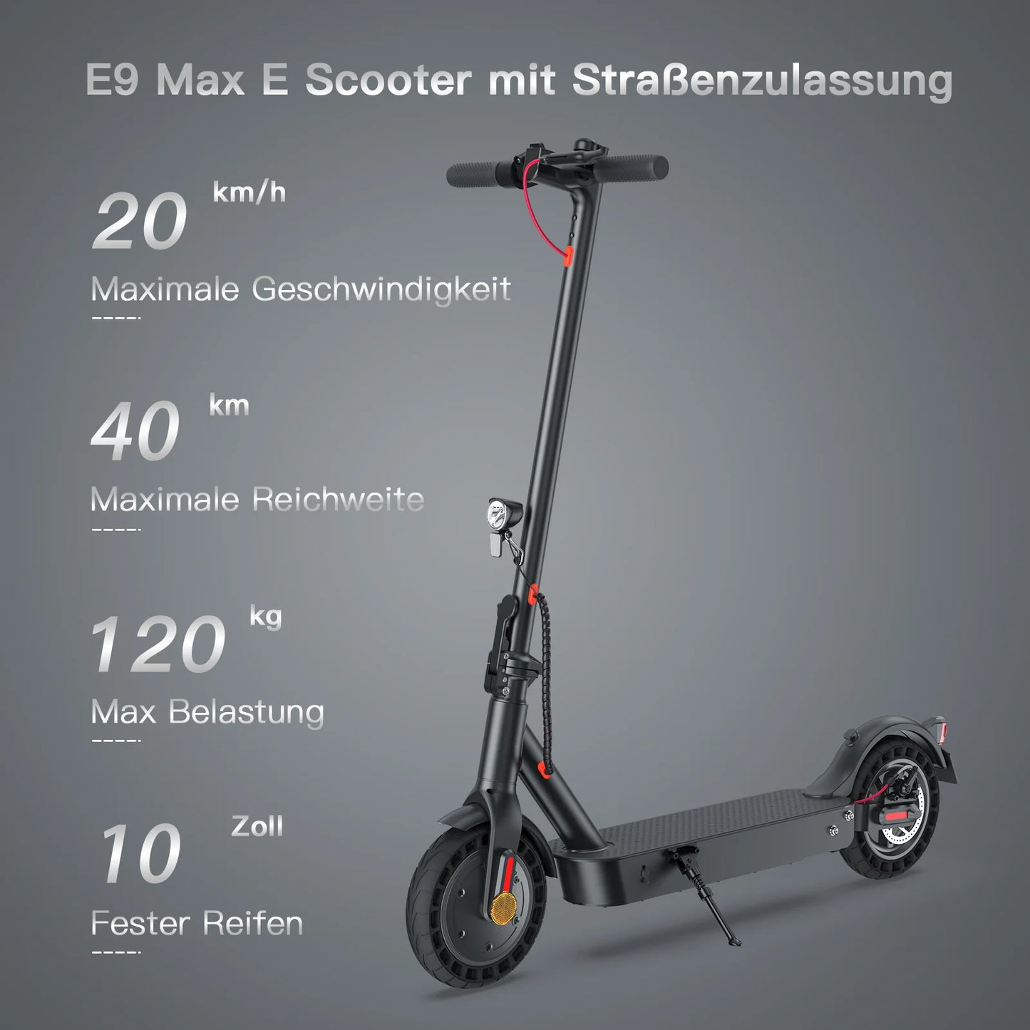 iScooter  E9TMax 500W 110" E-Scooter with Street Approval  (ABE,eKFV)