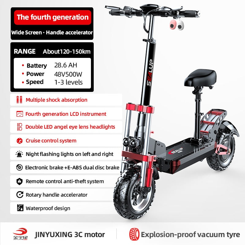 Sealup Q22 12" Off Road Electric Scooter 500W 48V 10Ah E-Scooter