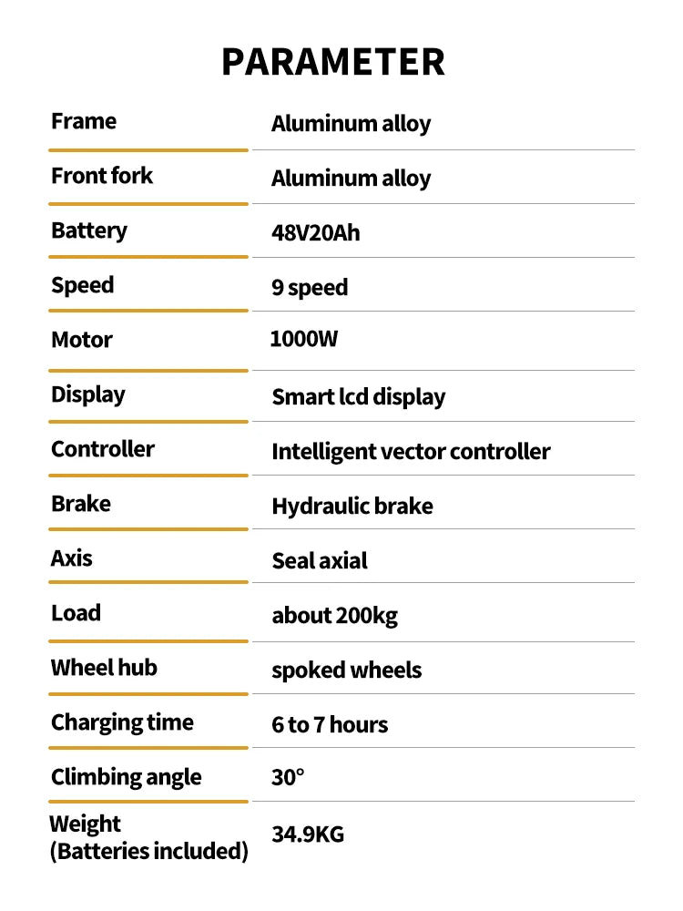 Burchda B27 26" 48V 1000W 20Ah E-MTB Electric Mountain Bike