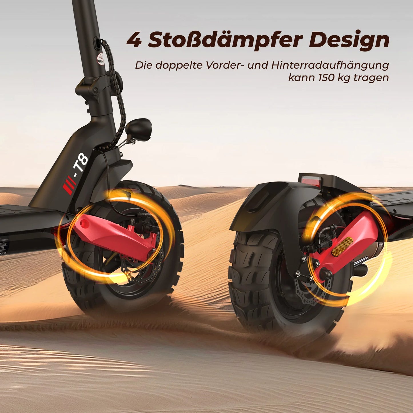 iScooter iX5 10" 1000W Offroad-Elektroroller E-Scooter mit Straßenzulassung