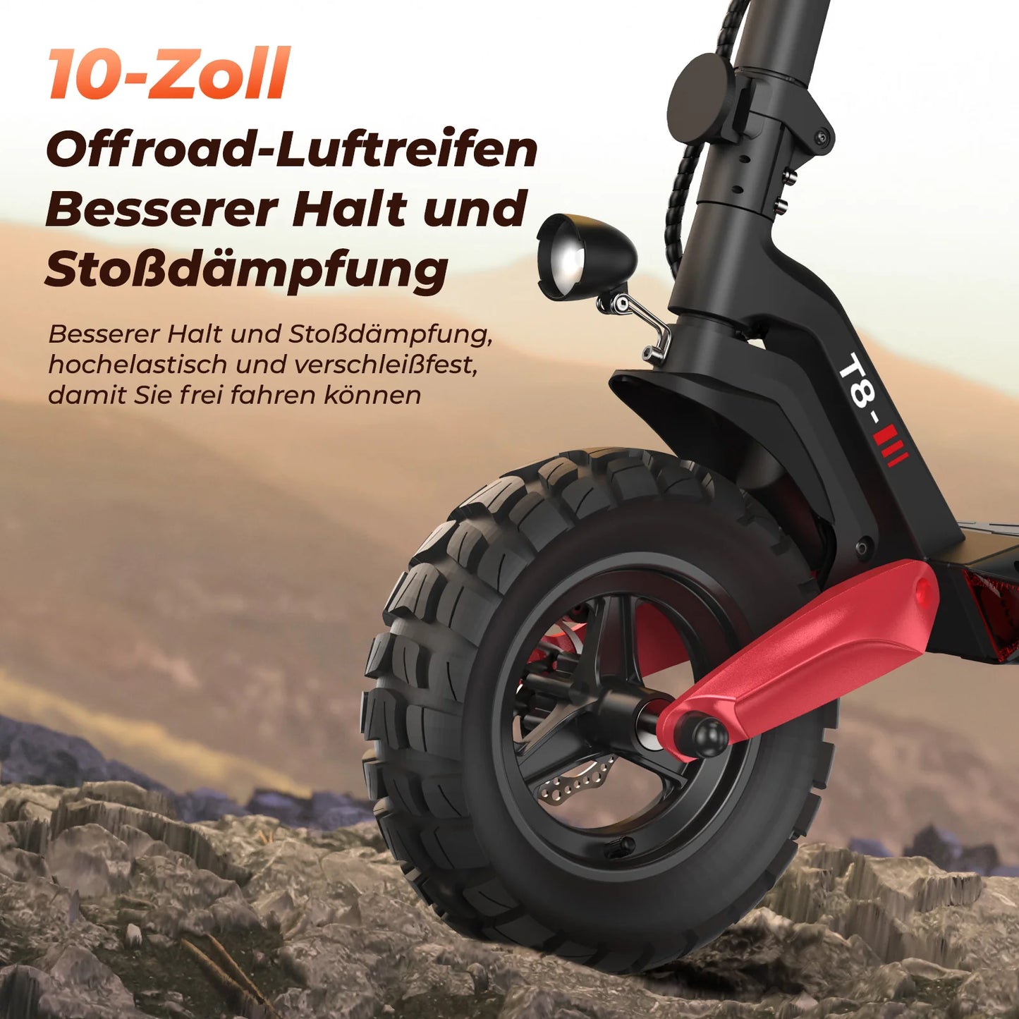 iScooter T8 10" 1200W Off-road Electric Scooter E-scooter Street Approval (ABE/eKFV)