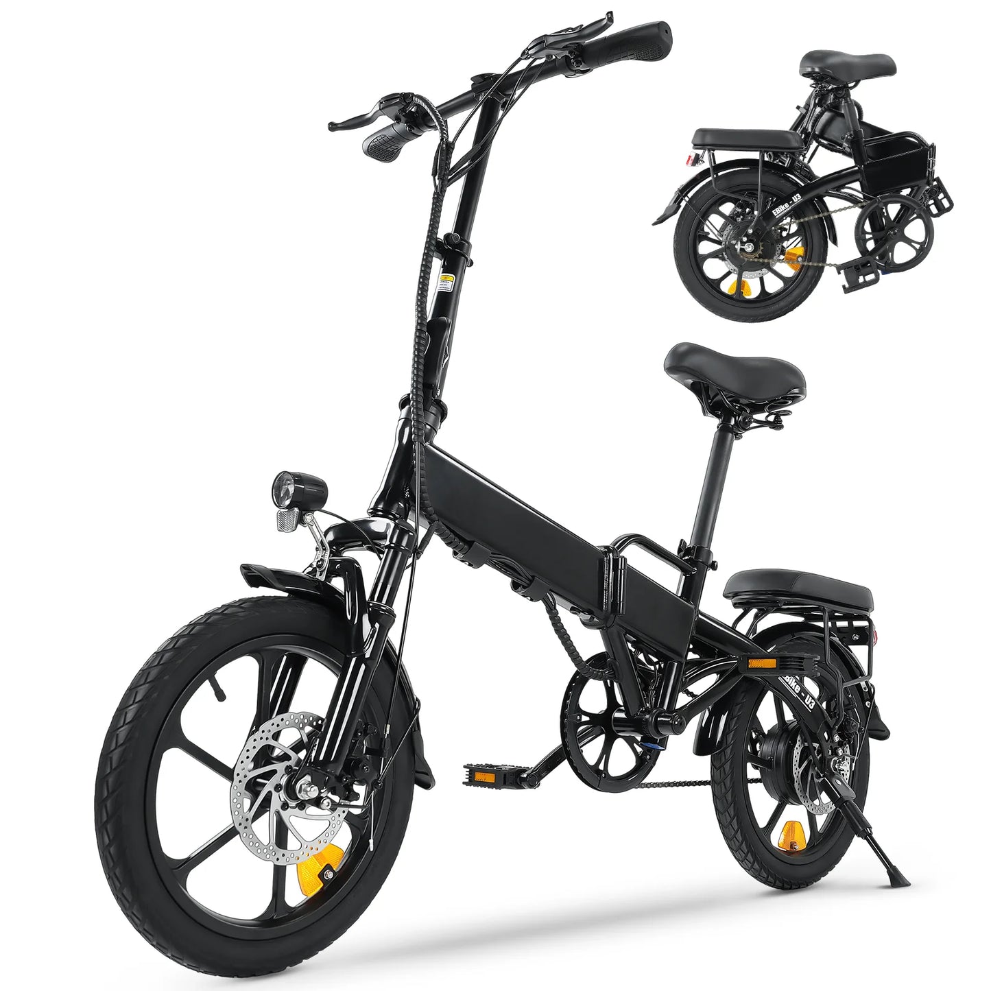 isinwheel U3 16" 36V 250W Electric Folding Bike Hidden Battery E-Bike Power-Assisted Bicycle 