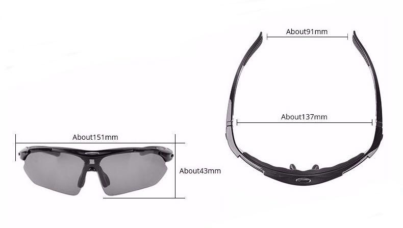 Rockbros Interchangeable Lens Cycling Glasses Outdoor Sports Sunglasses Sunscreen with 5 Lenses 