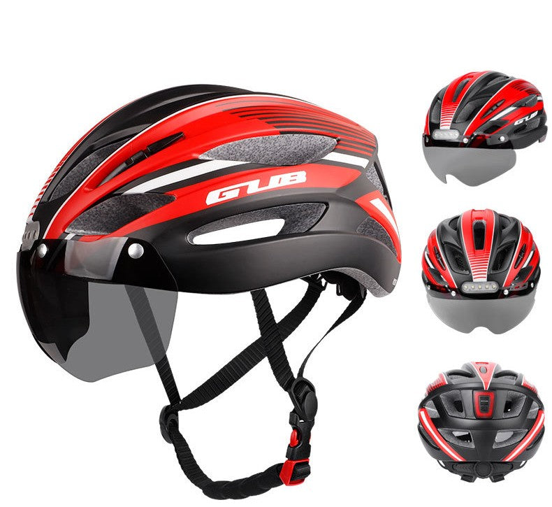 GUB K100 Plus Cycling/Road Helmet with Goggles Sun Gear Front and Rear Tail Lights