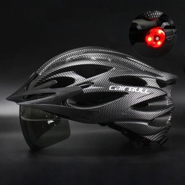 Cairbull ALLROAD 公路山地單車頭盔 磁吸風鏡 LED燈 炭纖灰
