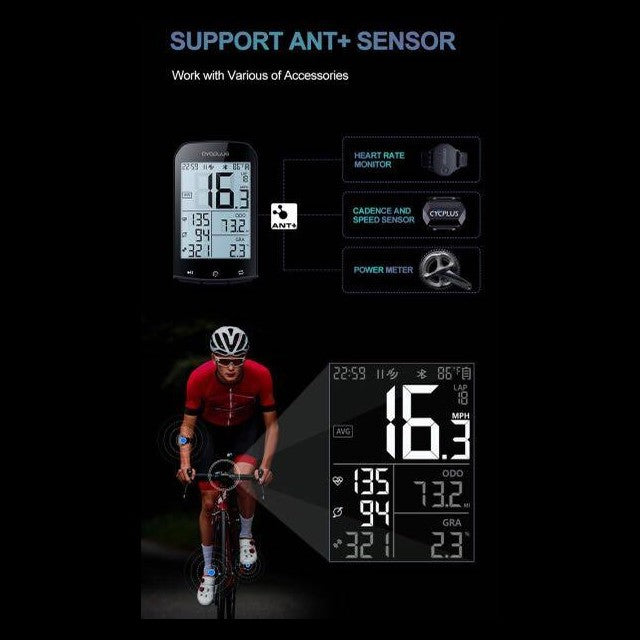 Cycplus M1 無線單車碼錶 防水 單車咪錶 藍牙 英語版 GPS