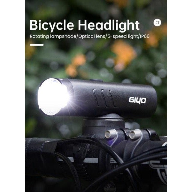 Giyo Bicycle Headlight 600 Lumens Ceiling/Formal Mounting Rotatable Lens Waterproof and Anti-glare Head Light 600 Lumen Anti-glare