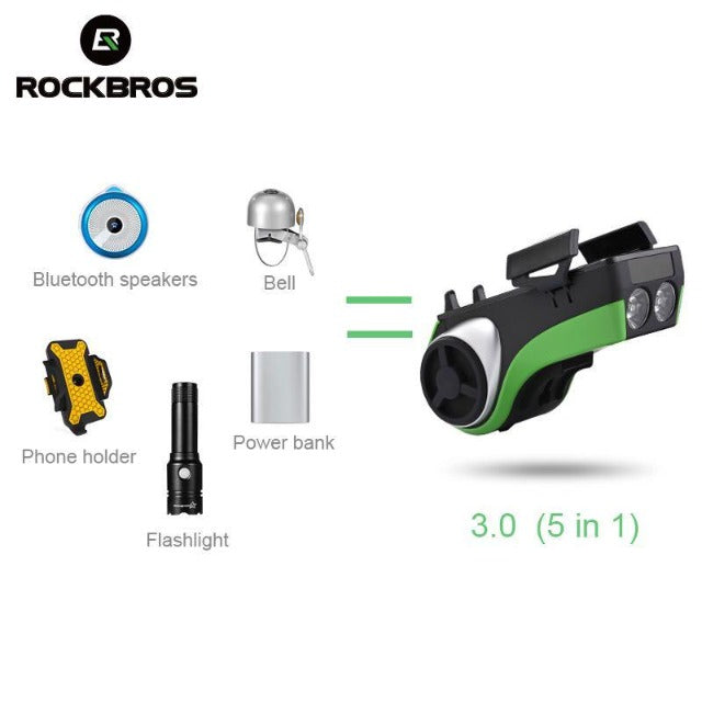 Rockbros 5 in1 單車燈/喇叭/響安/手機架/充電寶 多功能藍牙 智能單車配件