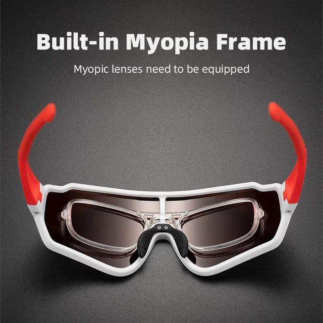 Rockbros Bicycle Sunglasses Sports Sunscreen Glasses Color Mirror Blue Frame Bicycle Sunglass Visor 