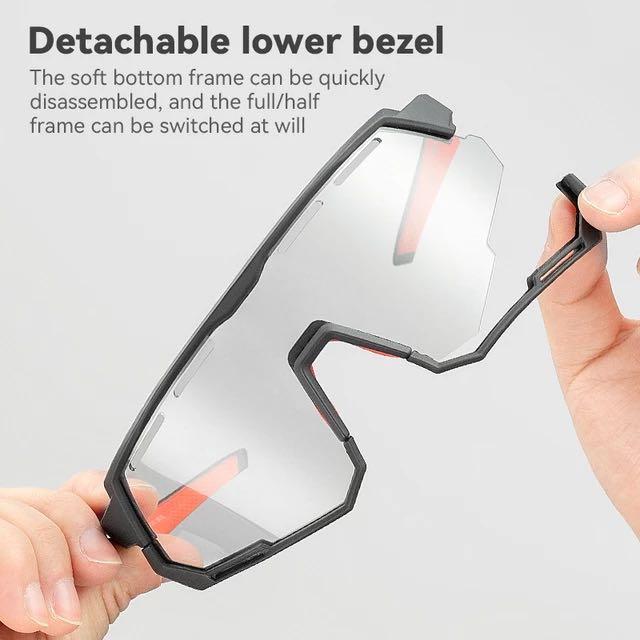 Rockbros Outdoor Sunglasses Sports Sunscreen Glasses Interchangeable Polarized Mirror Gradient Mirror Black Red Frame Outdoor Sunglasses 