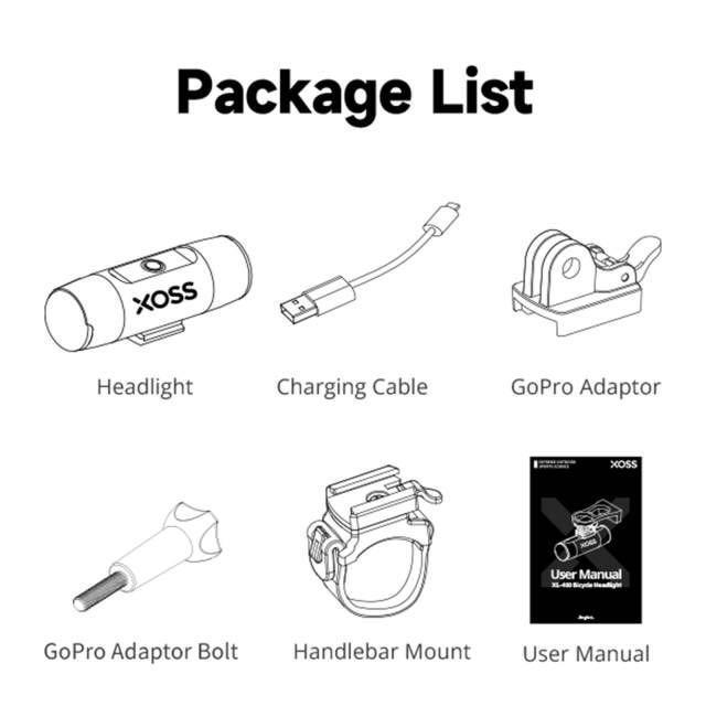 Xoss G+ Bike Computer XL-400 Bicycle Head Light Set Combo